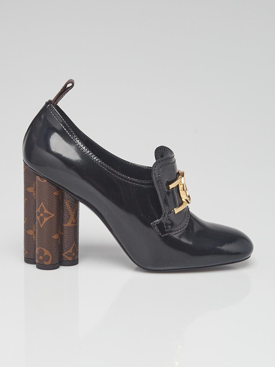 Louis Vuitton Black/Brown Leather and Monogram Canvas Matchmaker Pumps Size  37.5