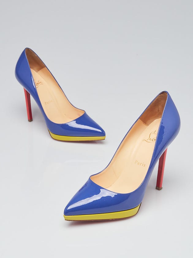 Christian Louboutin Multicolor Patent Leather Pigalle Plato 120 Pumps Size 7/37.5