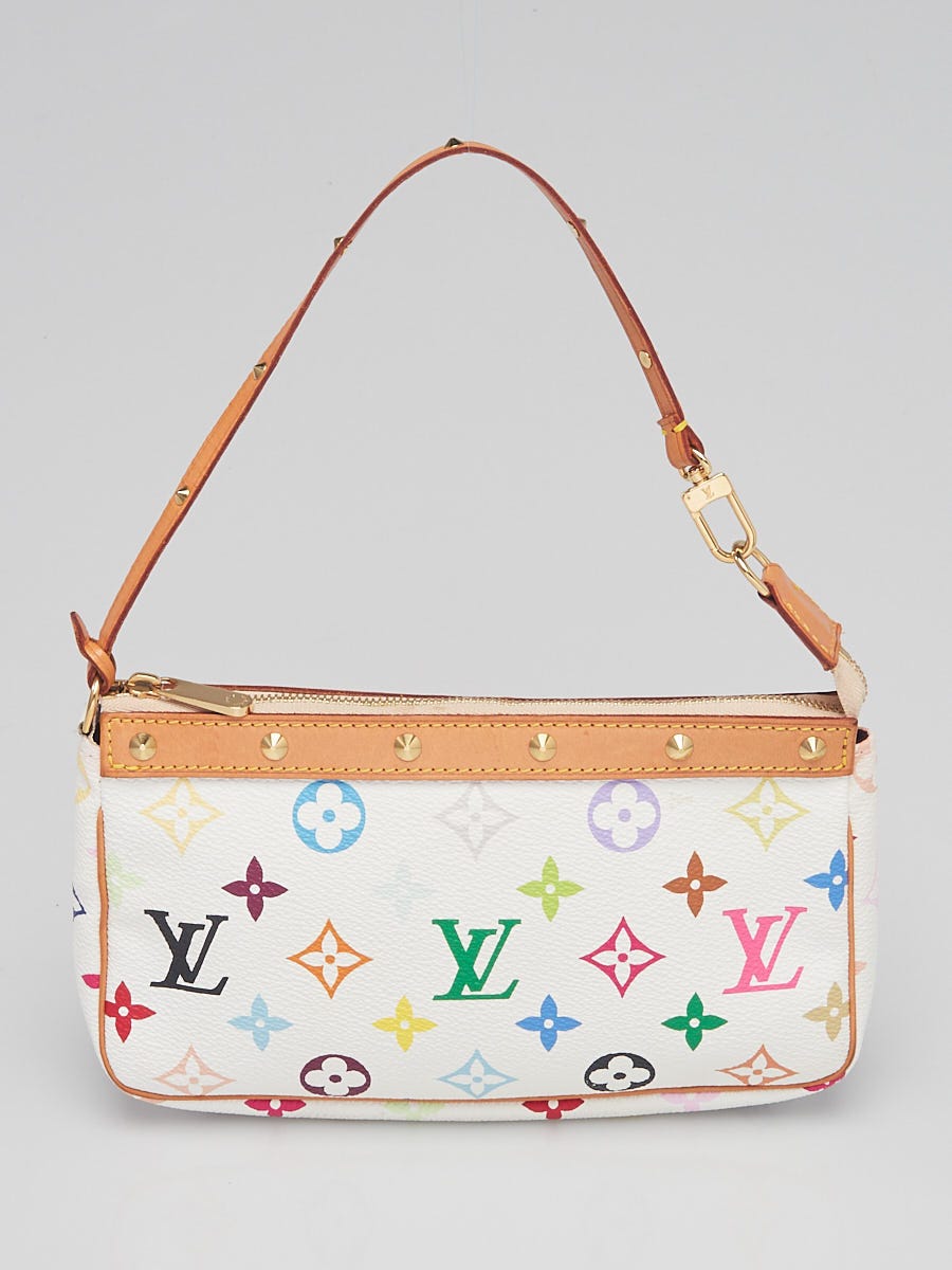 Louis Vuitton White Monogram Multicolor Accessories Pochette Bag - Yoogi's  Closet