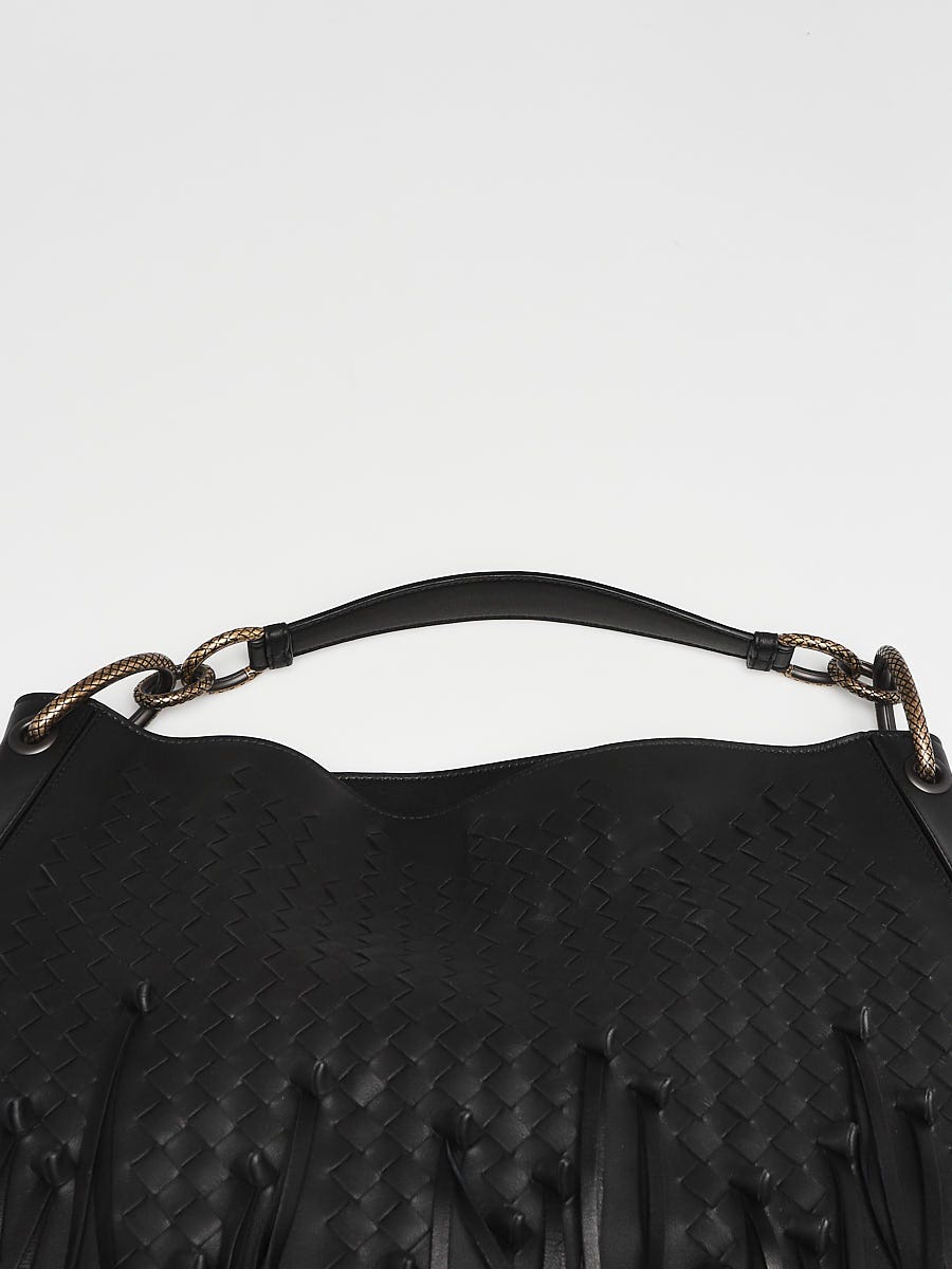 Bottega Veneta Black Intrecciato Leather Brio Loop Bag - Yoogi's