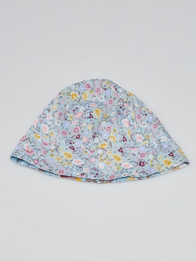 Gucci Blue Cotton Floral Print Baby Bucket Hat Size M