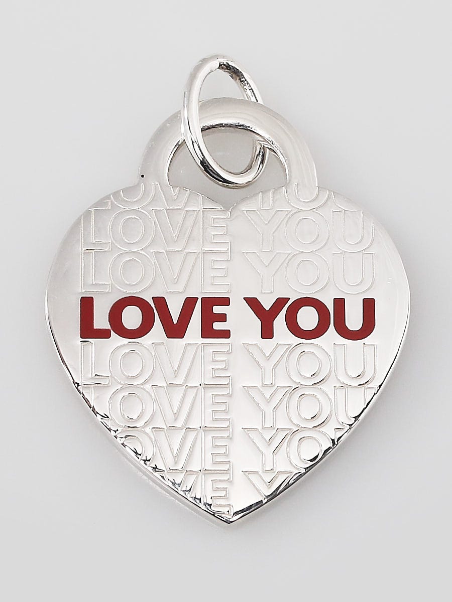Tiffany & Co I Love You Heart Padlock Lock Necklace