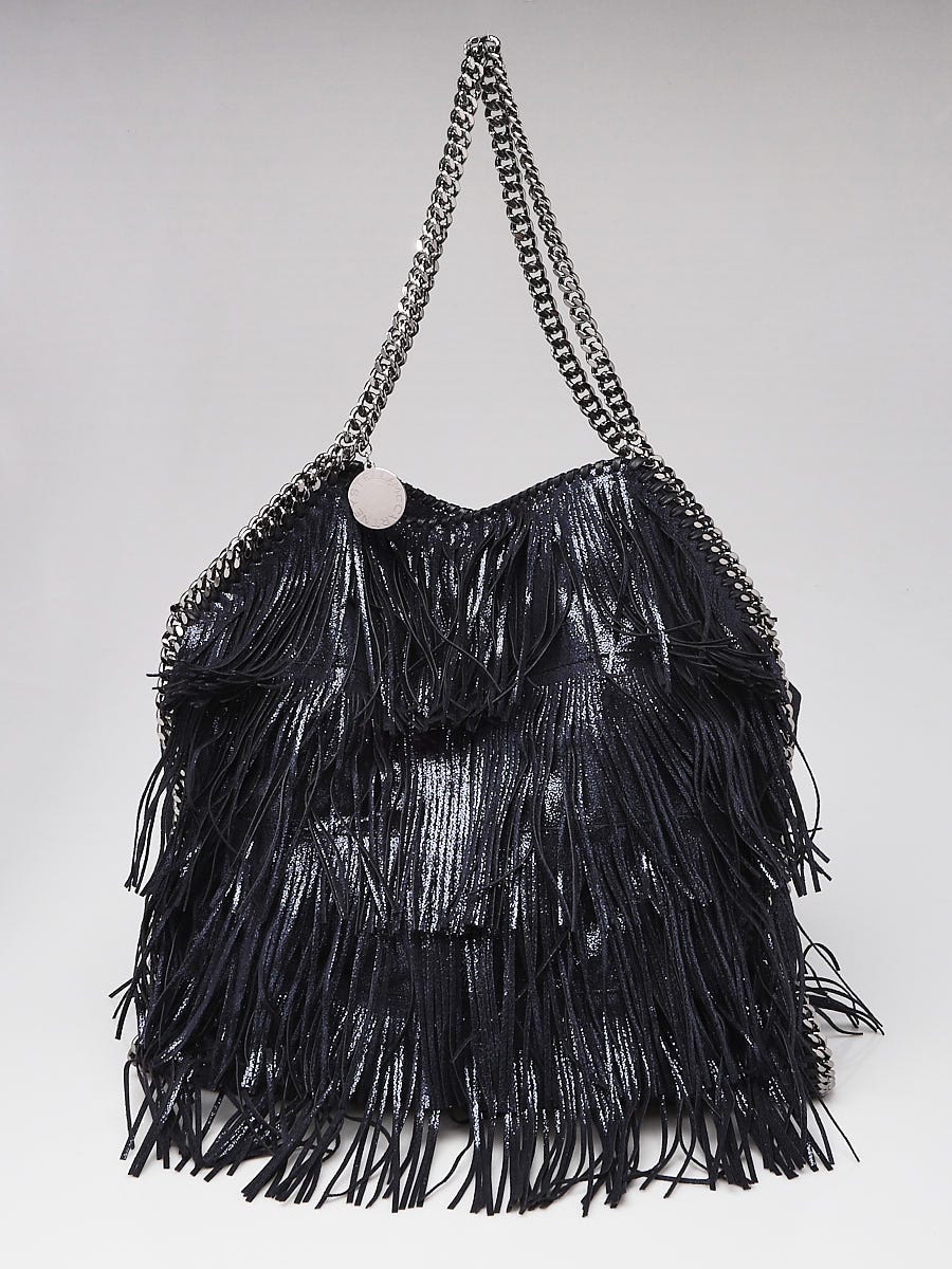 Stella McCartney Metallic Blue Shaggy Deer Faux-Leather