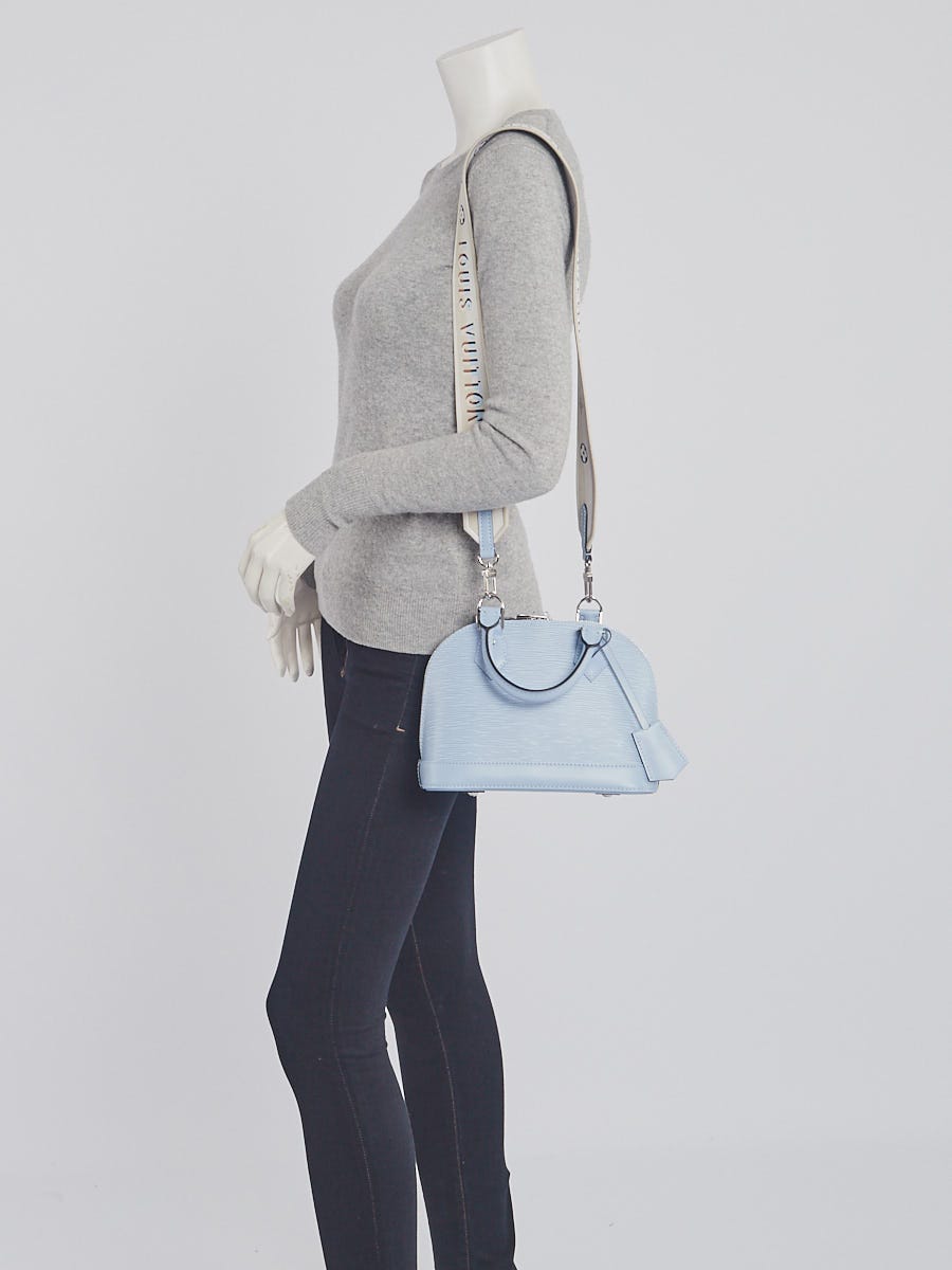 Louis Vuitton Bluet Epi Leather Alma BB Bag w/ Jacquard Strap