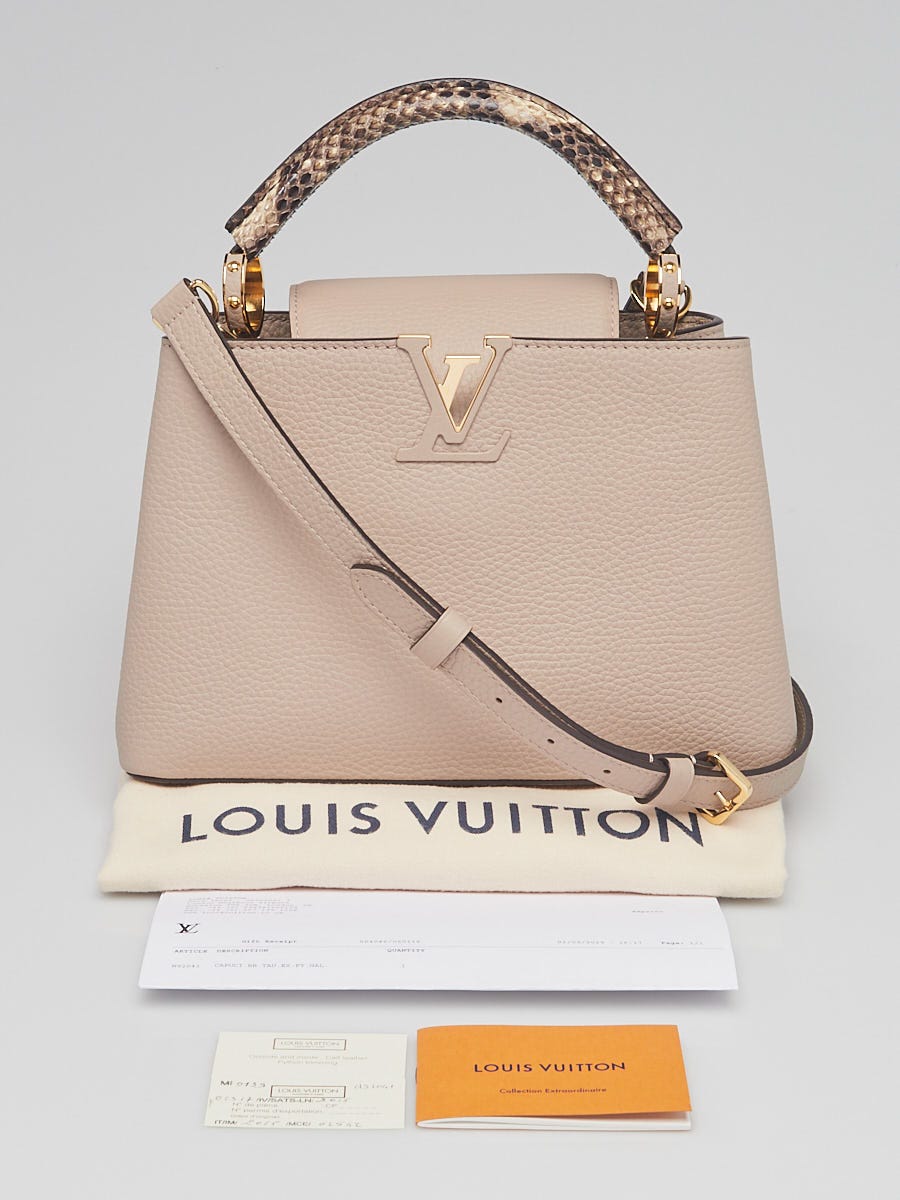 Louis Vuitton Taurillon Capucines BB pebble with PYTHON HANDLE HAND BAG
