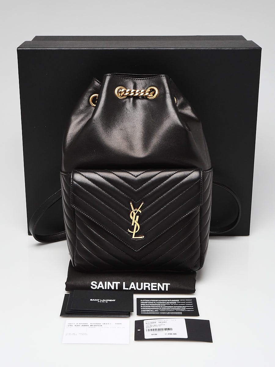 Saint Laurent Joe Quilted Lambskin Ysl Backpack Bag