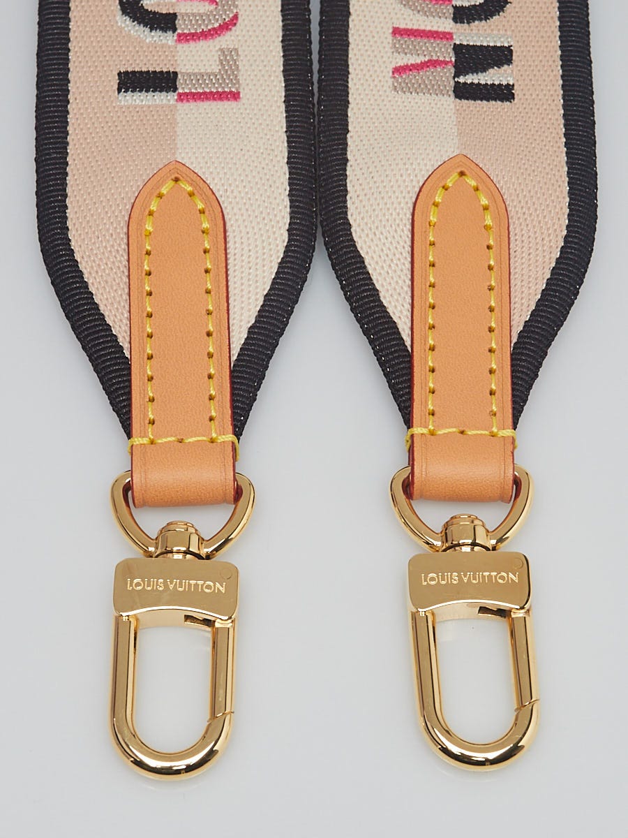 Louis Vuitton Beige/Pink Nylon Bandouliere Shoulder Strap - Yoogi's Closet