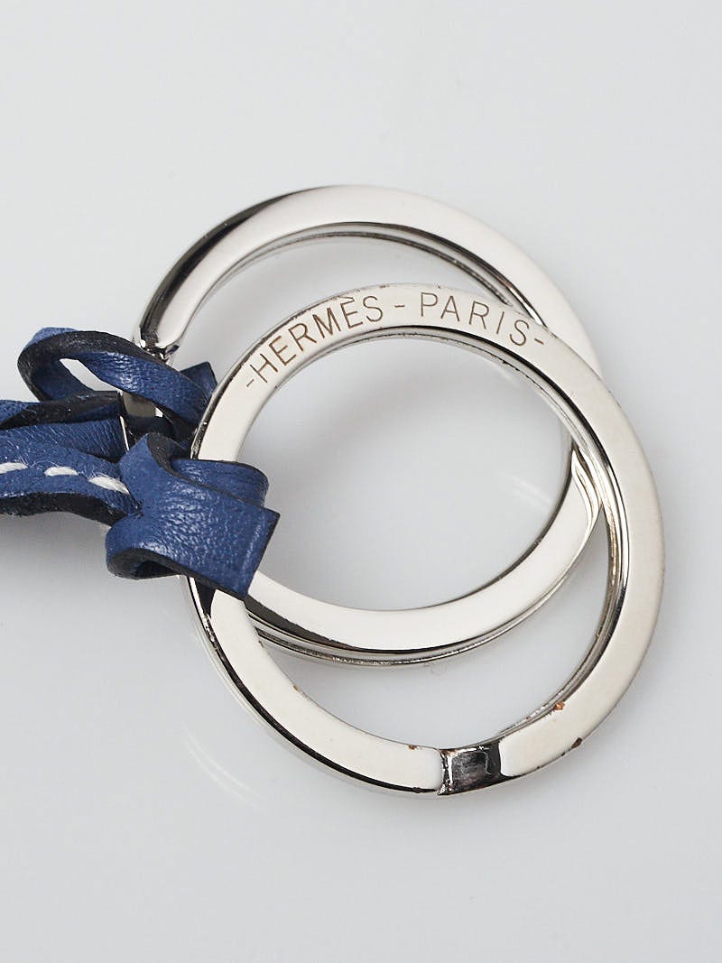 Hermes Bleu Brighton Chevre Mysore Clochette Long Necklace