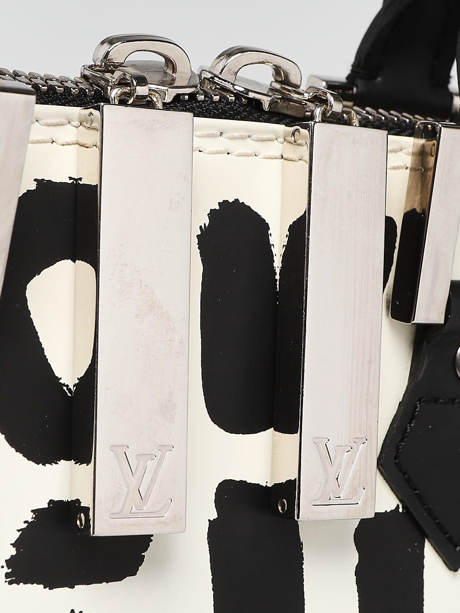 Louis Vuitton Limited Edition Black/White Glazed Leather Alma Graffiti MM  Bag - Yoogi's Closet
