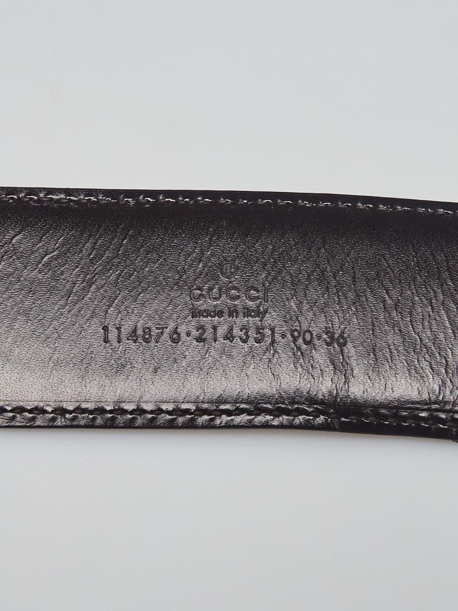Louis Vuitton Silver Leather Signature Belt Size 90/36 - Yoogi's Closet