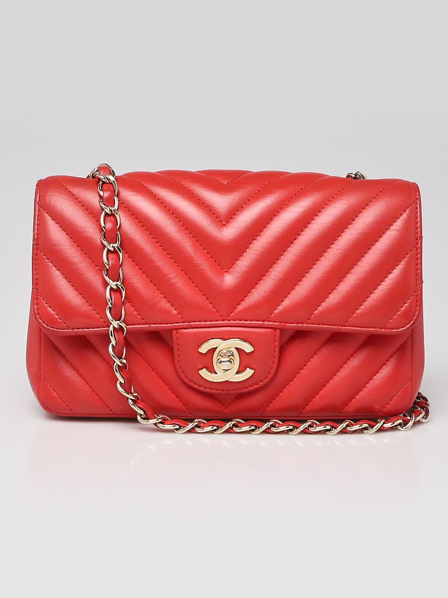 chanel mini rectangle red