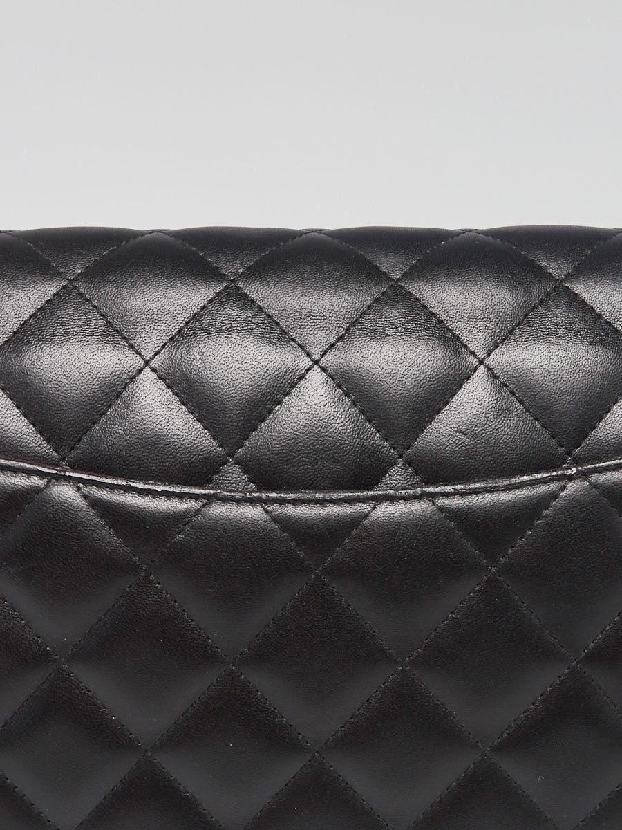 CHANEL Black Quilted Lambskin Vintage Medium Classic Top Handle Flap Bag at  1stDibs