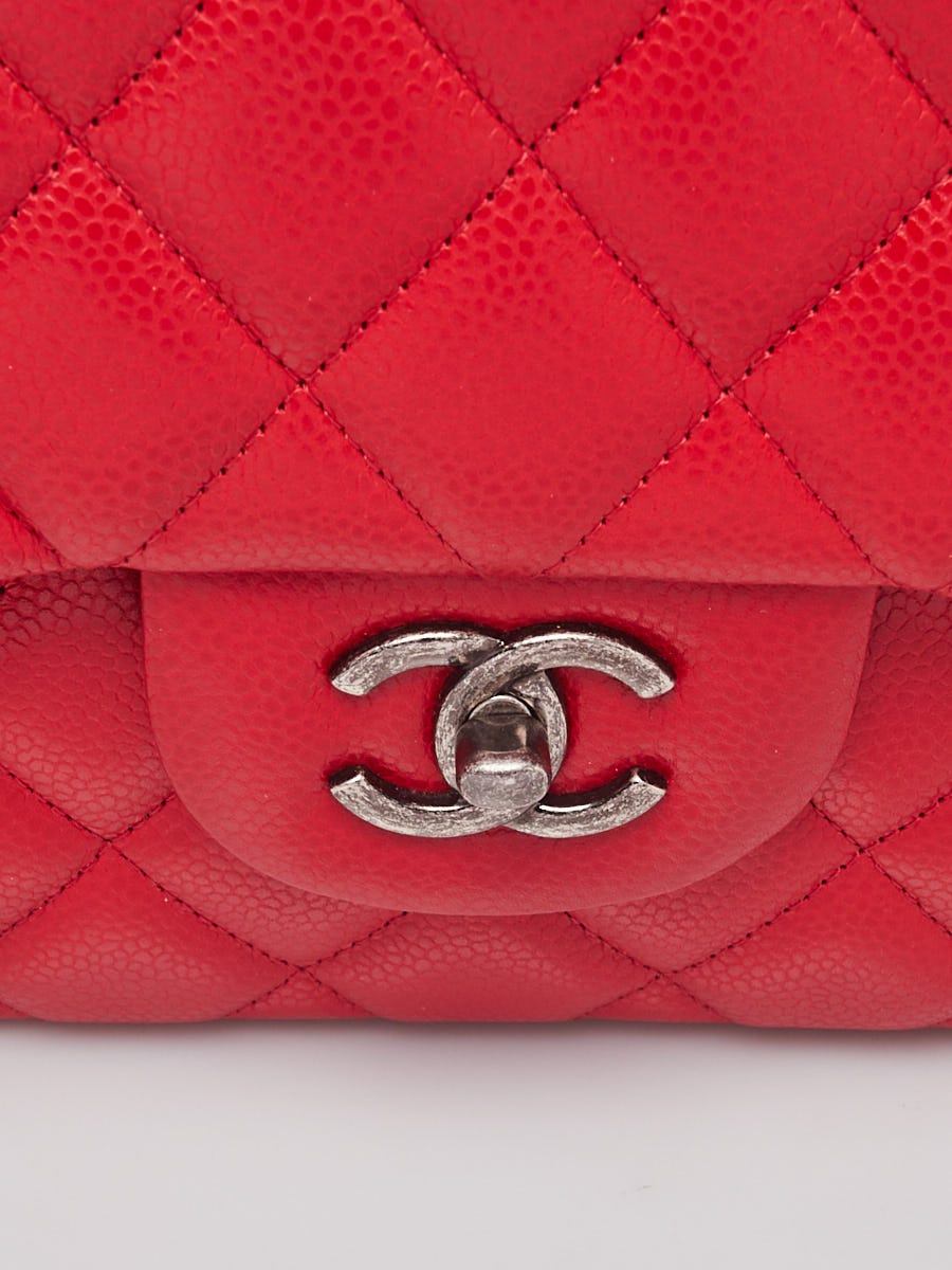 Chanel 19A Boy Wallet on Chain Red Caviar with brushed gold hardware