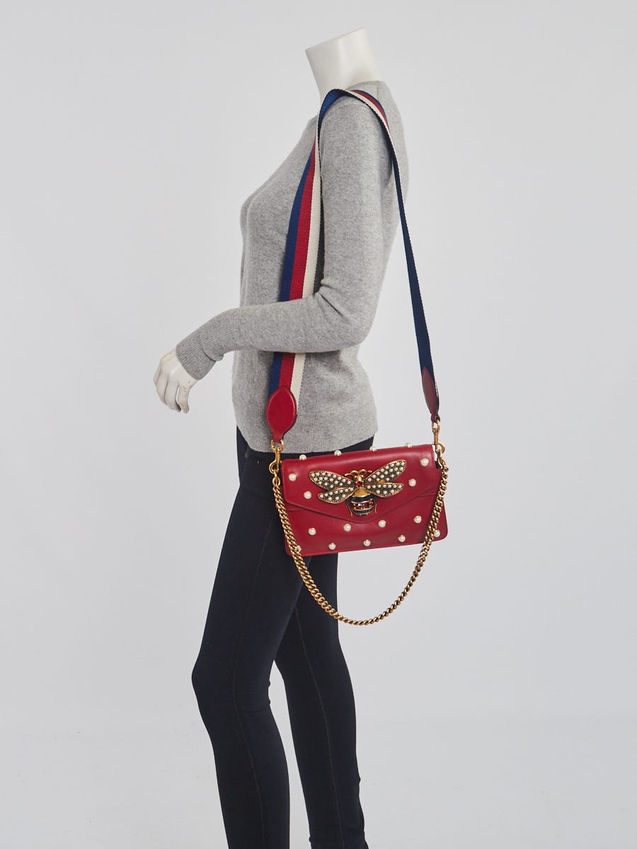 Gucci Bee Embellished Shoulder Bag In Black | ModeSens