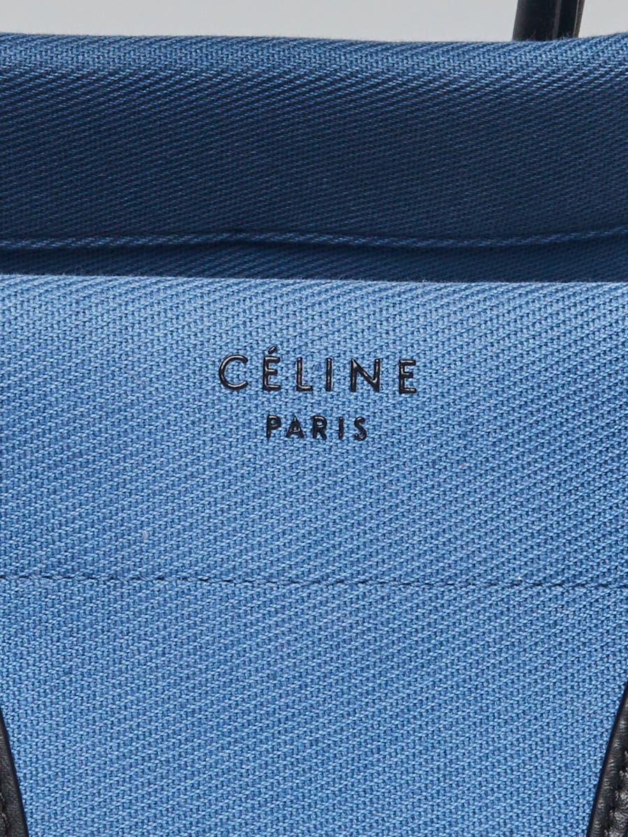 Celine Royal Blue Suede Small Phantom Luggage Tote Bag - Yoogi's Closet