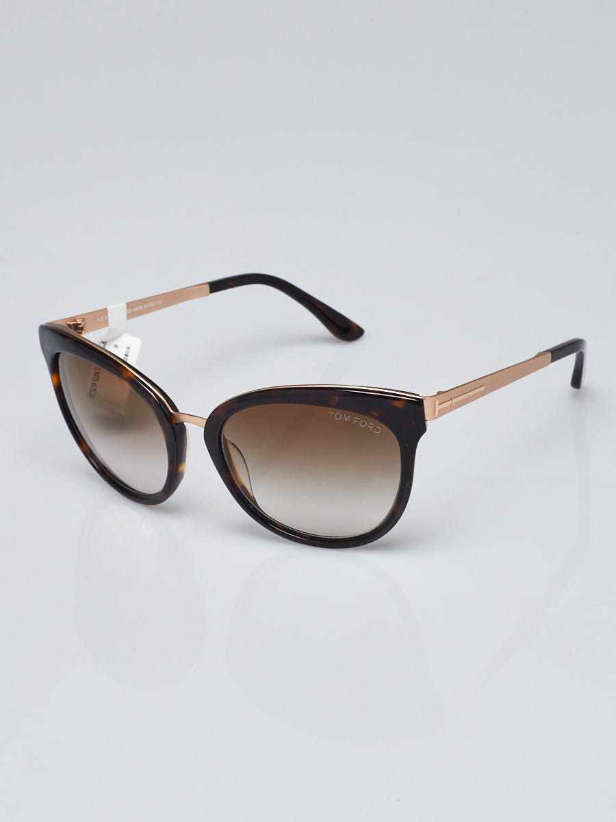 Tom Ford Tortoise Shell Acetate Frame Cat-Eye Emma Sunglasses - TF461 -  Yoogi's Closet