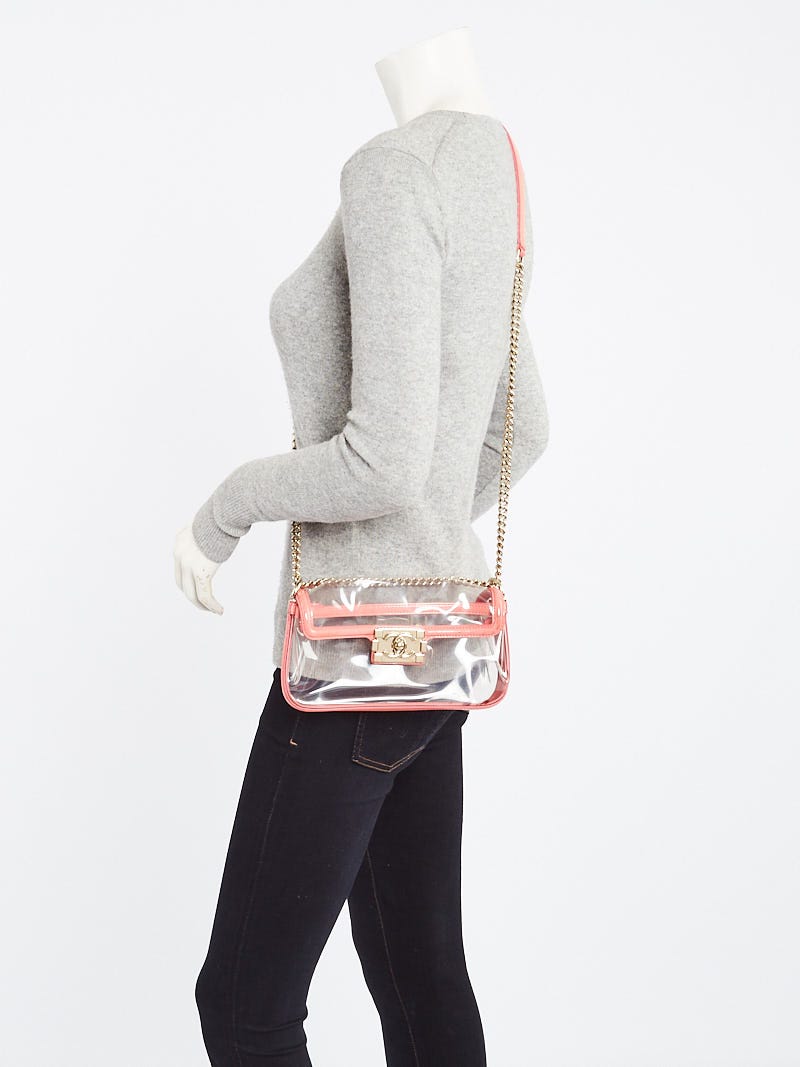 Chanel Transparent and Pink Vinyl CC Chain Small Shoulder Bag - Yoogi's  Closet