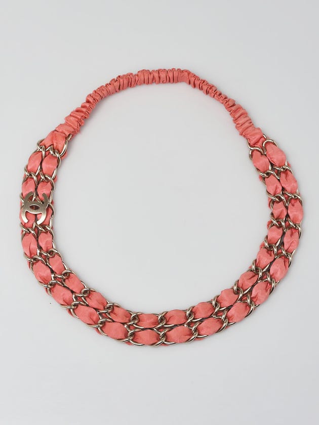 Chanel Pink Fabric and Chain Entwined Headband