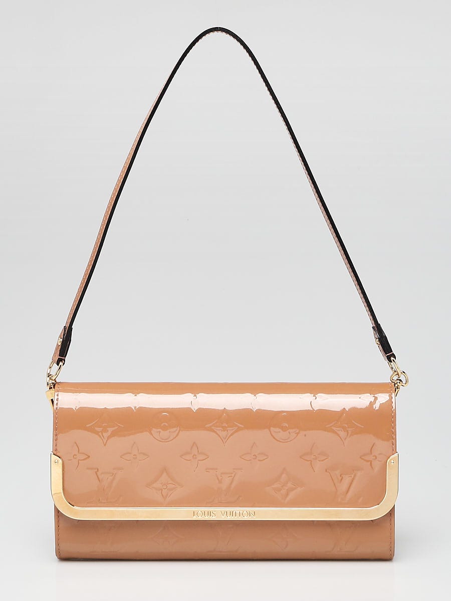 Louis Vuitton Rose Velours Vernis Leather Louise Clutch Bag