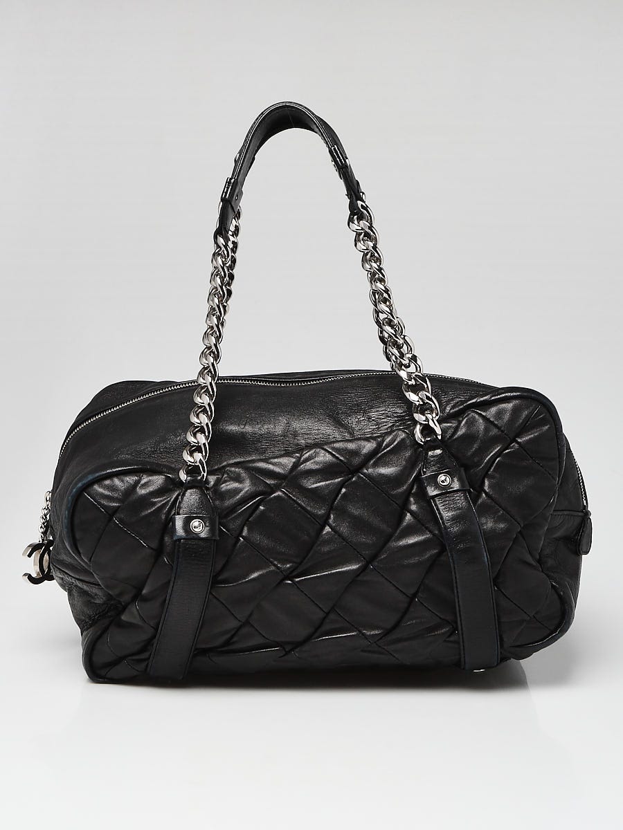 Chanel Black Quilted Lambskin Leather CC Bowler Bag - Yoogi's