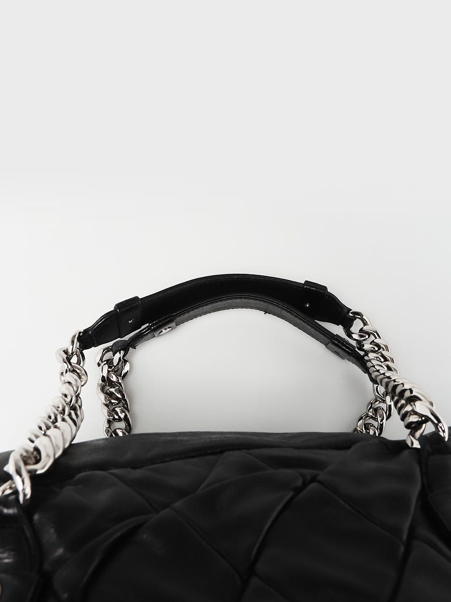 Chanel Black Quilted Lambskin Leather Small Bowling Bag - Yoogi's