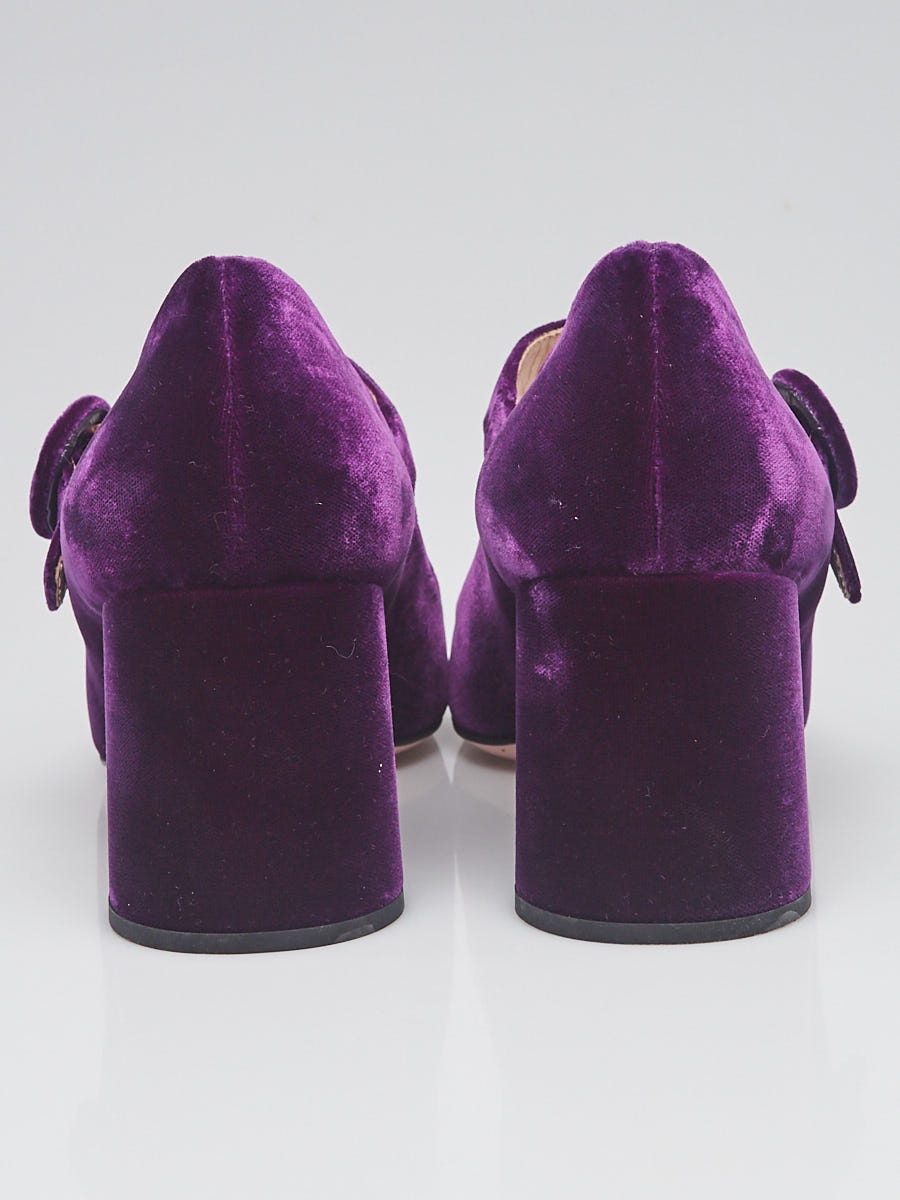 サンダル・ミュール Prada Velvet Mary Jane Pumps Prada burgundy velvet block heel square toe Mary Jane pumps
