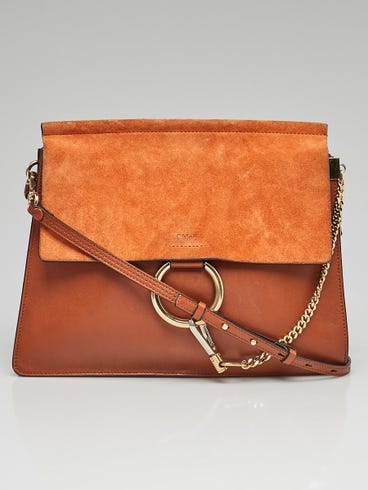 chloe faye tobacco TARIFF FREE Mini Shoulder Silver Hardware Barcode Tag CHA003 9.5 length x 5.25 height x 1.5 width. CHLOE Faye Small Leather Suede