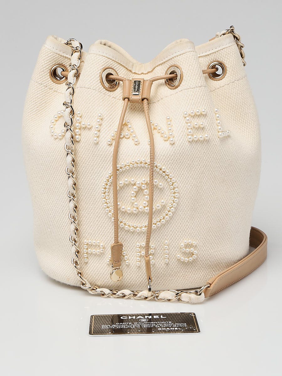 chanel shopping bag with pearls