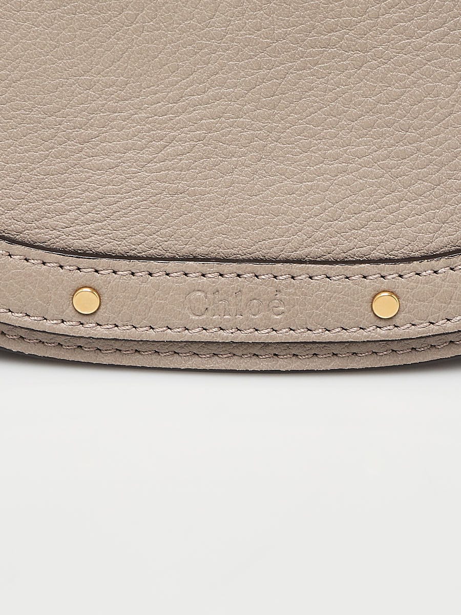 Chloe Motty Grey Leather/Suede Medium Nile Bracelet Bag - Yoogi's