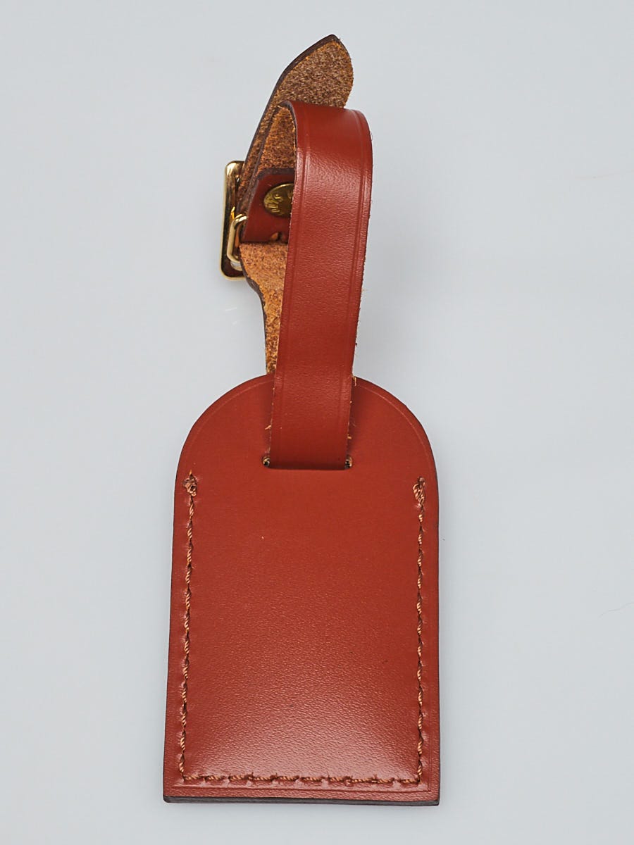 Vintage Louis Vuitton Leather Luggage Tag and Strap. 