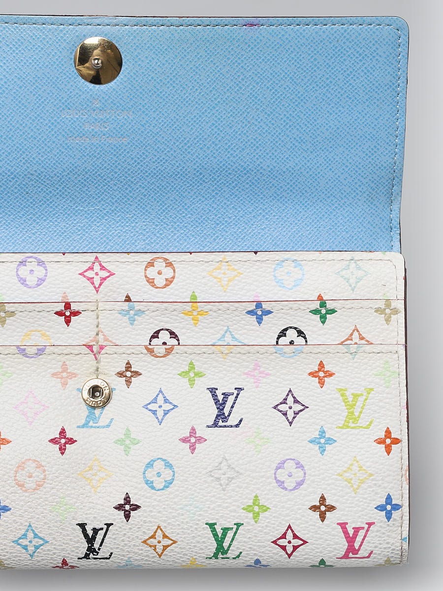 Takashi Murakami X Louis Vuitton White Monogram Multicolore Sarah Wallet  QJA0DQNCWB020