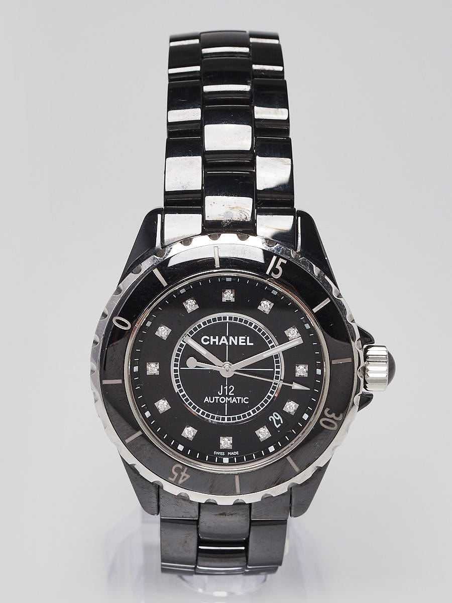 Chanel Black J12 Ceramic And Diamonds 38mm Automatic Watch-H1626 | Yoogi's  Closet