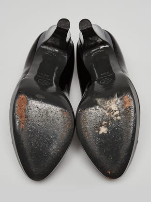 Louis Vuitton White Patent Leather Pivoine Sandal Slingback Heels Size  7.5/38 - Yoogi's Closet