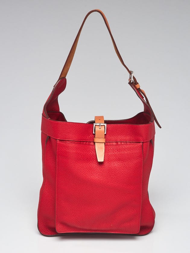 Hermes Rouge Garance Clemence Leather Marwari PM Bag