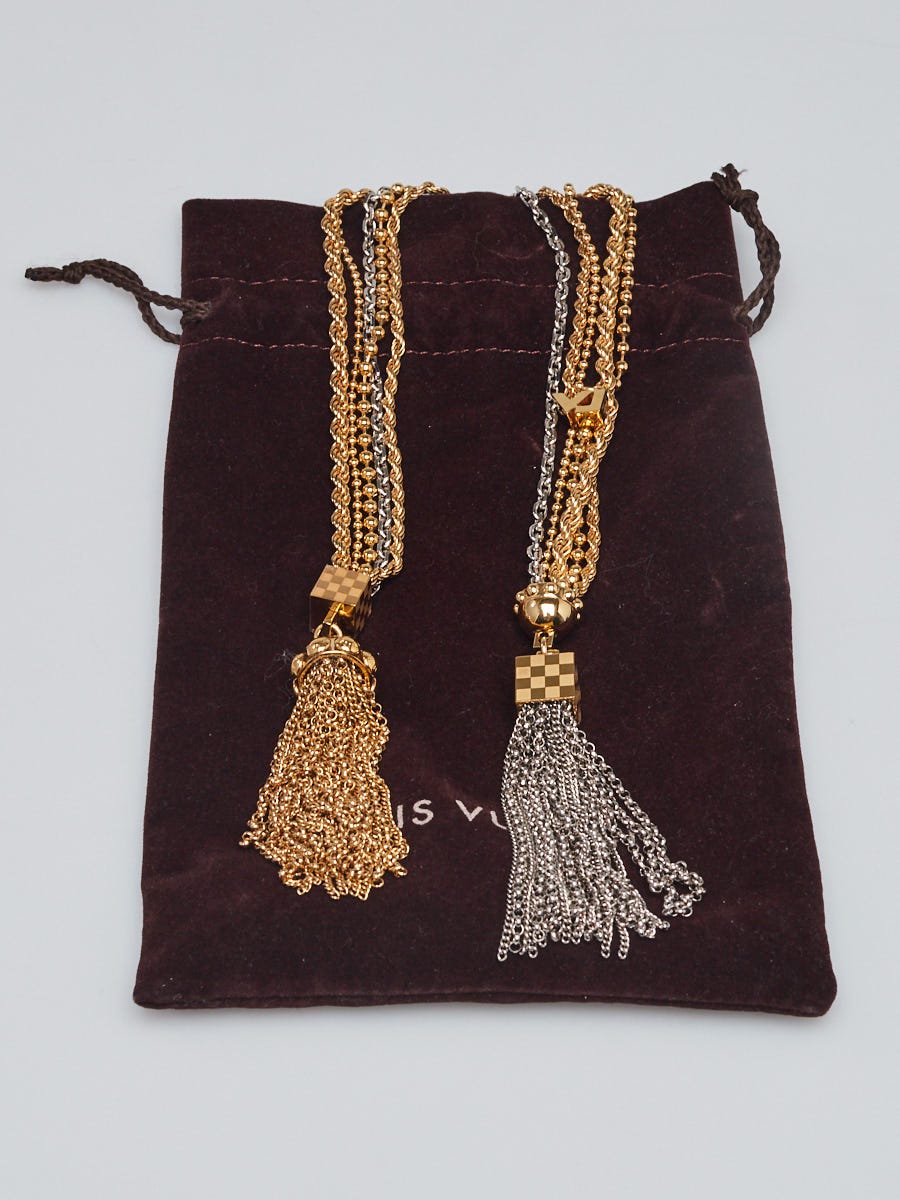 Louis Vuitton Damier Chain Necklace (M00535, M00536)