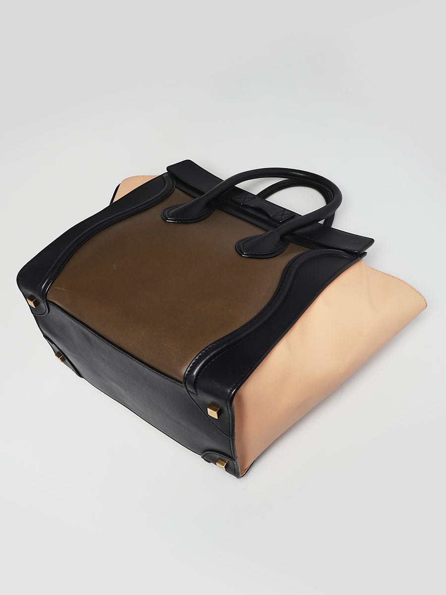 Celine Nano Luggage Bag Tricolor Leather Mini