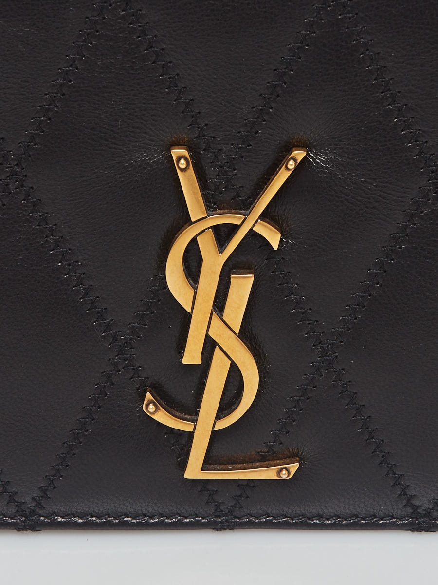 Yves Saint Laurent Black Quilted Leather Angie Crossbody Bag