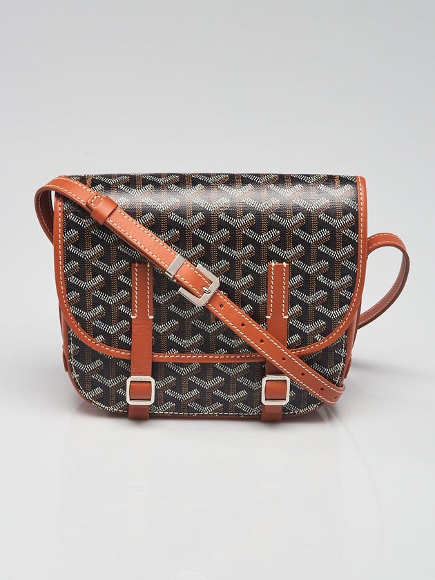 Goyard Black/Brown Chevron Print Coated Canvas Belvedere PM Bag