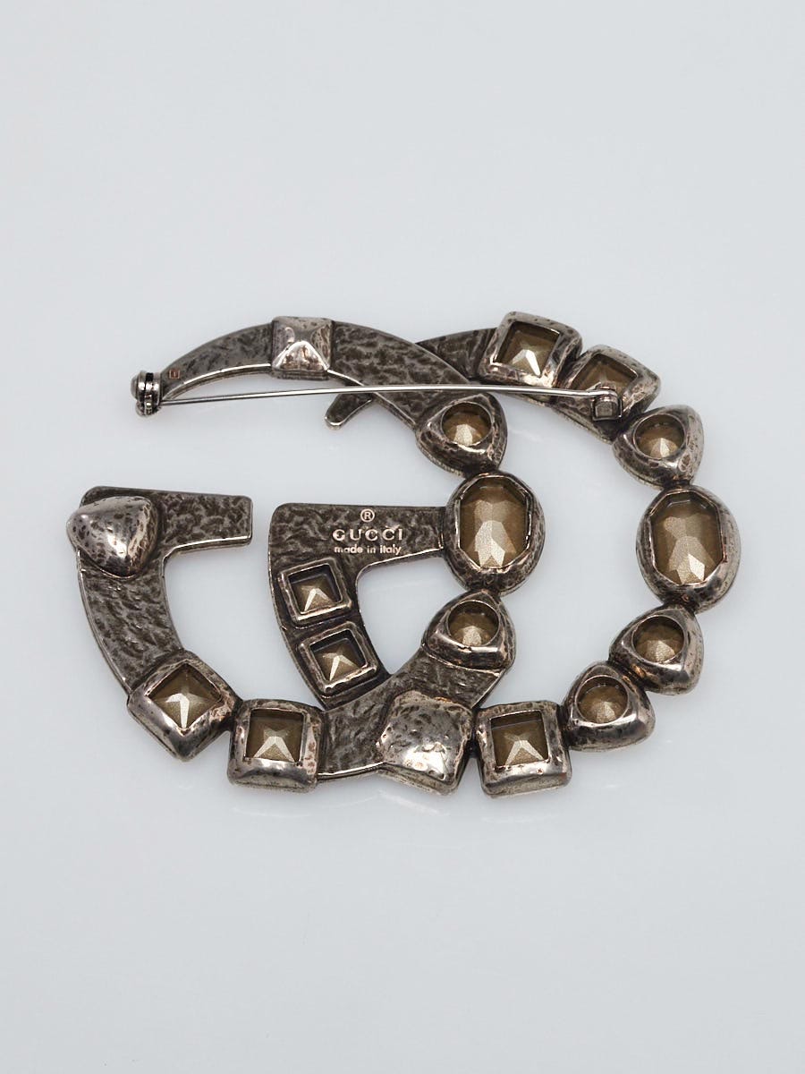 Gucci Crystal GG Large Brooch | Yoogi's Closet