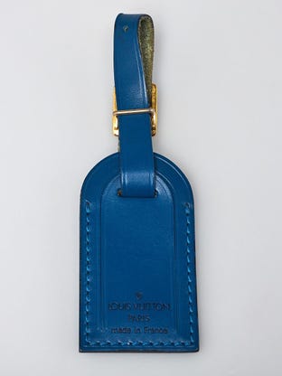 Louis Vuitton Blue Taurillon Leather Press It Bracelet - Yoogi's Closet
