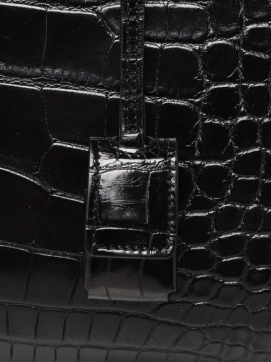 Vintage Christian Dior Baby Crocodile hand bag BLACK