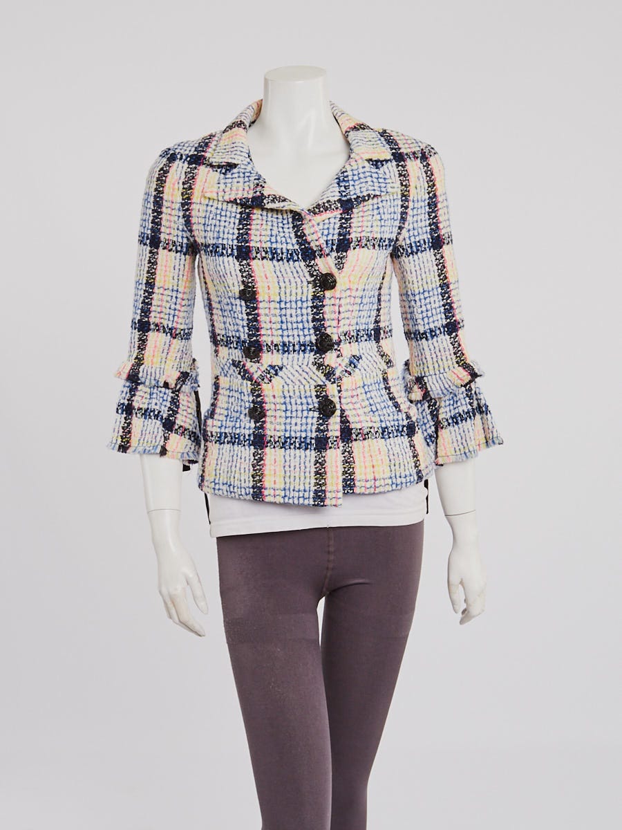 Chanel Off-White Multicolor Tweed Jacket Size 2/34 - Yoogi's Closet