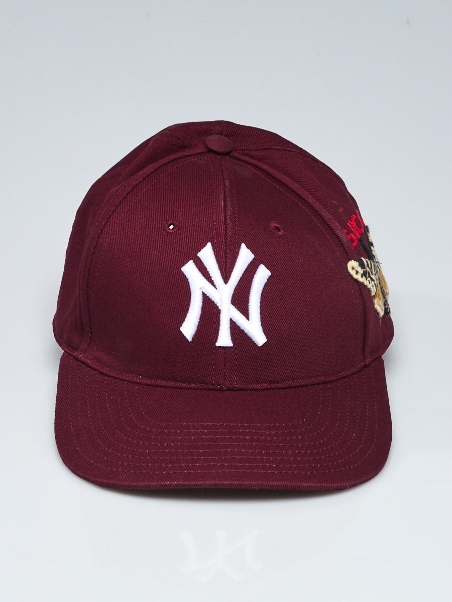Gucci Burgundy Cotton NY Yankees Baseball Hat Size 57-61 - Yoogi's