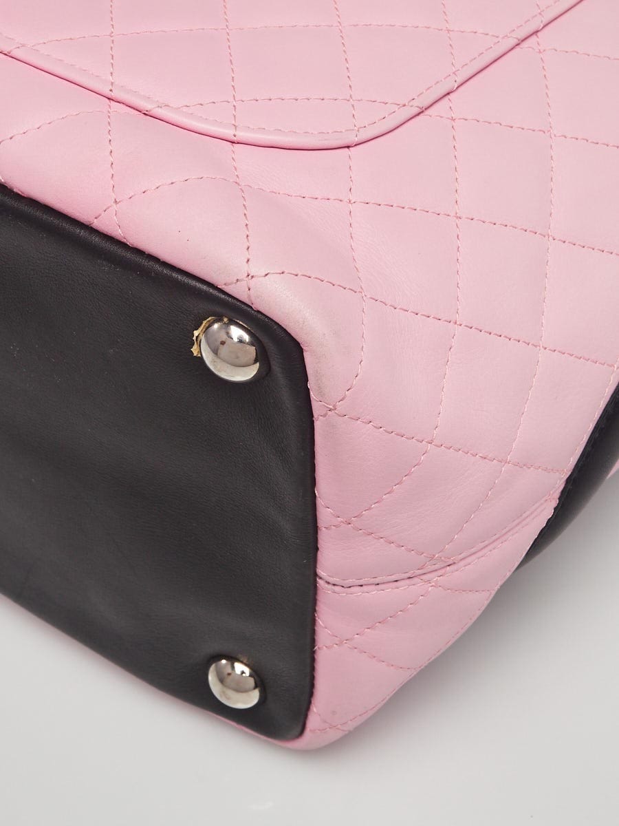 Chanel Pink/Black Quilted Leather Cambon Ligne Large Tote Bag - Yoogi's  Closet