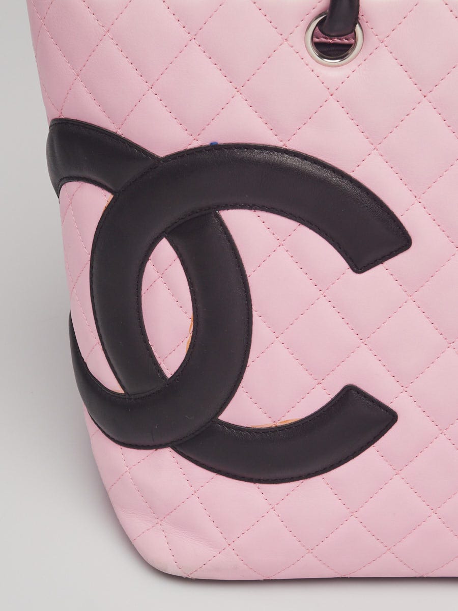 Chanel Cambon Pink & Black Leather Bag & Purse Set