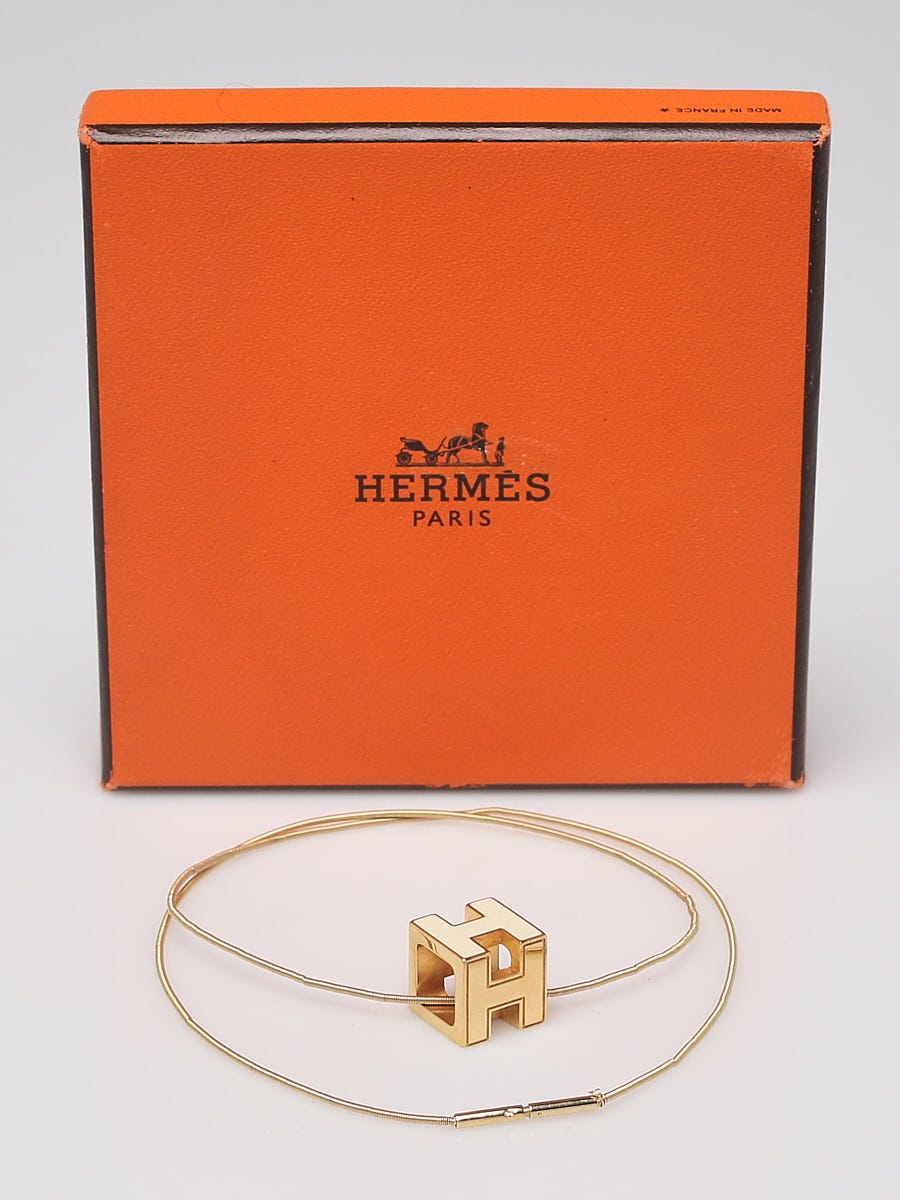 Hermes Gold Plated and White Enamel Cage D