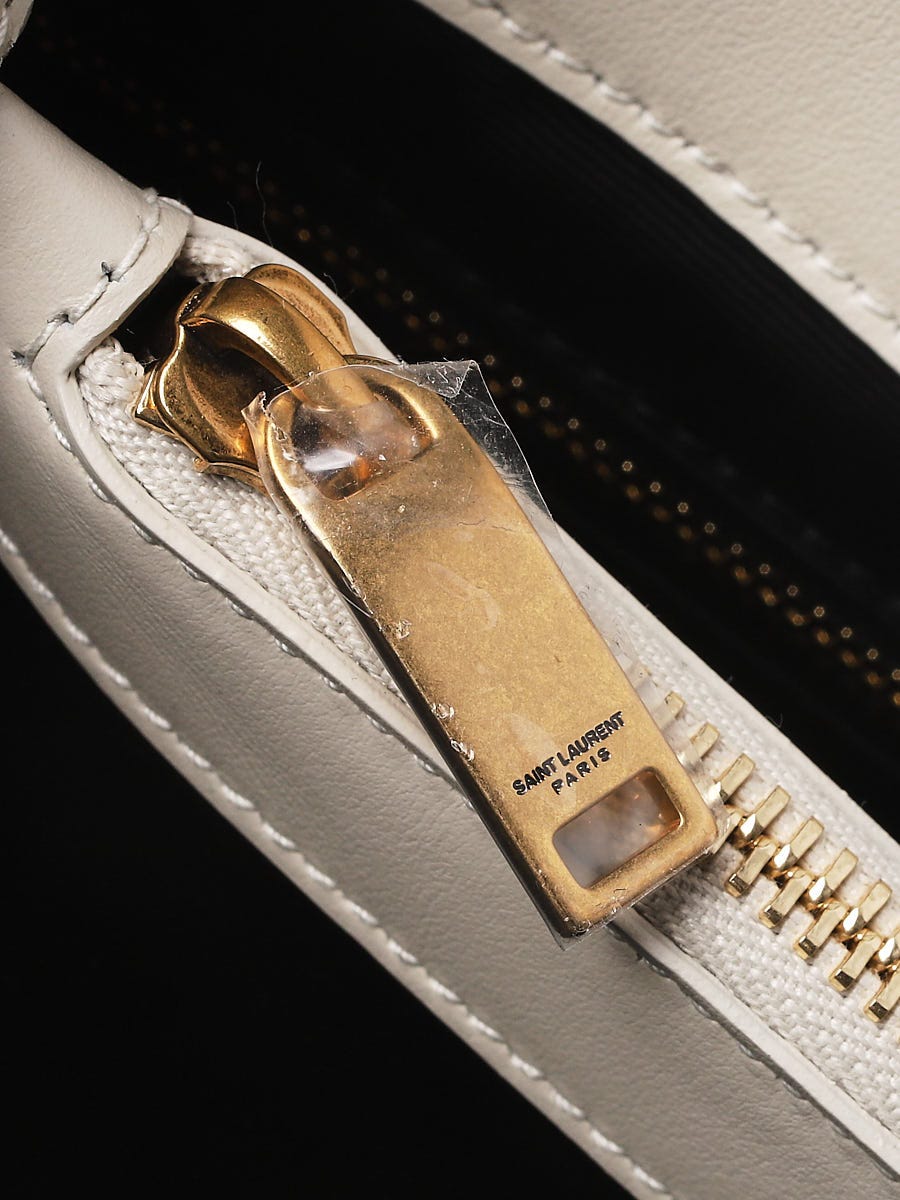 Yves Saint Laurent White Quilted Leather Medium LouLou Bag