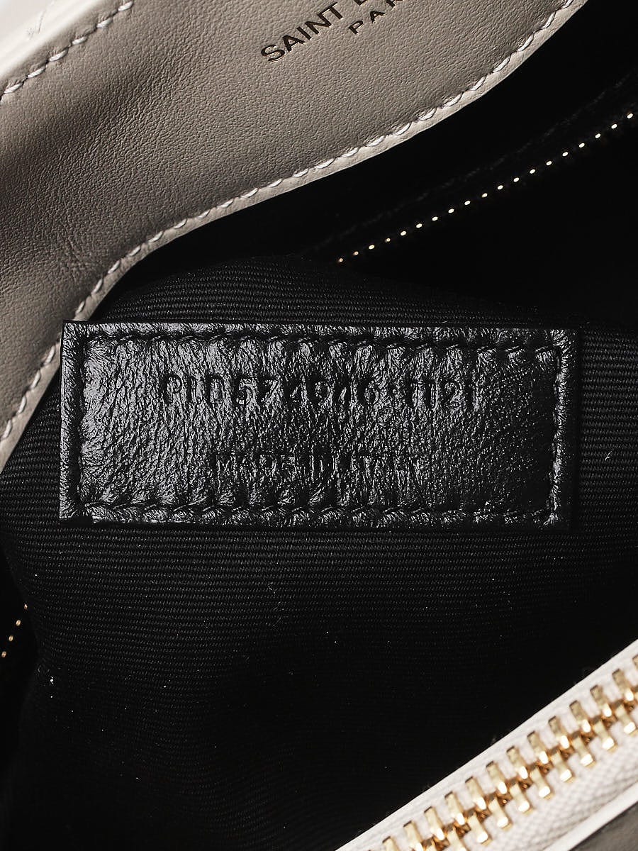Yves Saint Laurent White Quilted Leather Medium LouLou Bag