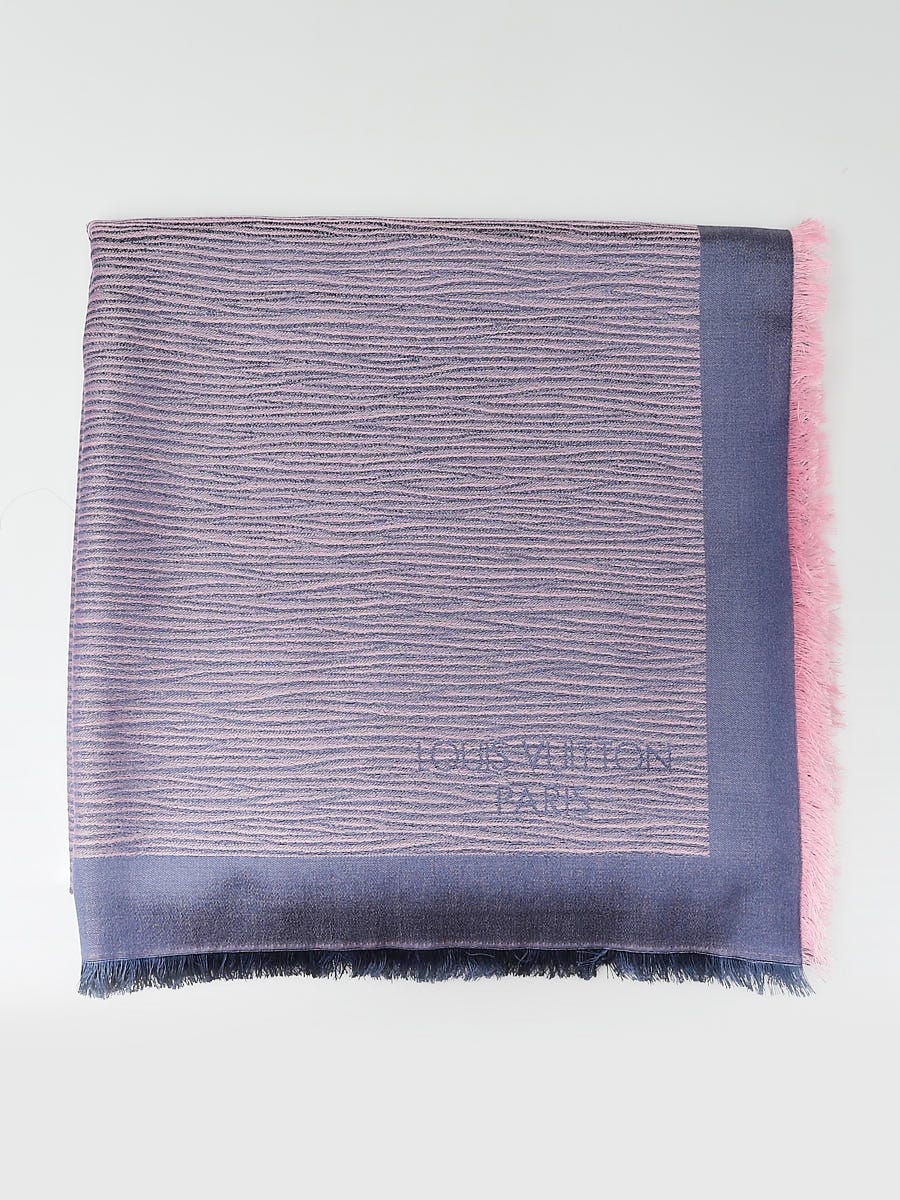 Louis Vuitton // Pink & Blue Epi Textured Shawl Scarf – VSP