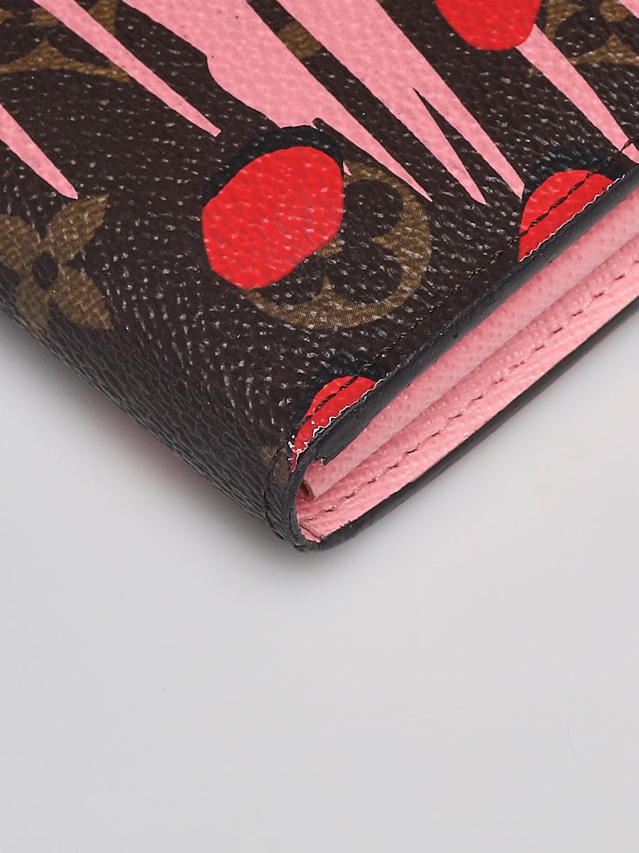 LOUIS VUITTON Sarah Jungle Dots Monogram Canvas Wallet Pink